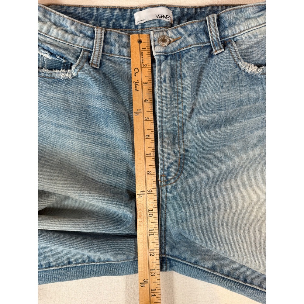 Vervet Los Angeles High Rise Straight Distressed Jeans Light Wash VT1099 Size 32 - Picture 9 of 12